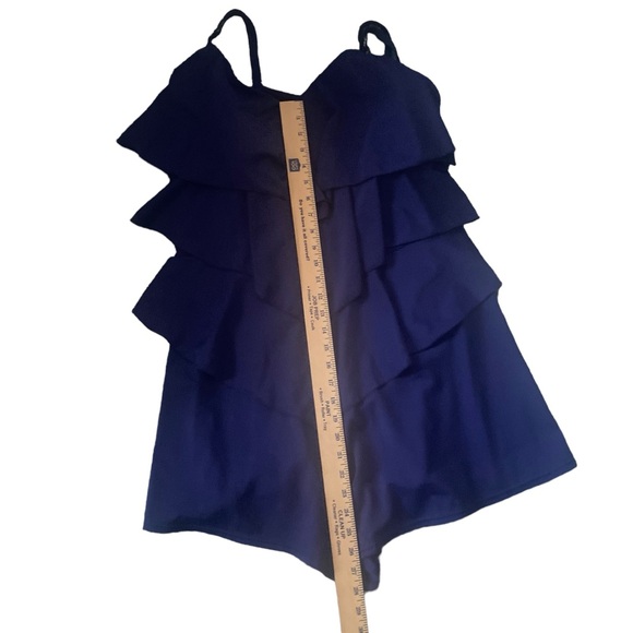 Royal Blue One Piece Romper Style Bathing Suit - Picture 9 of 12